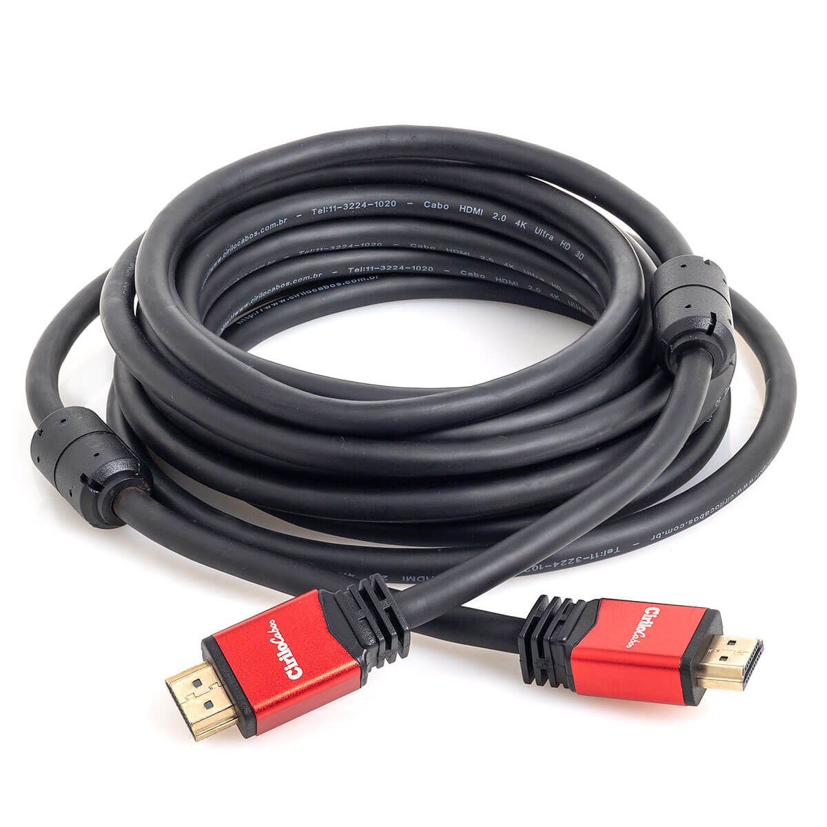 Cabo HDMI Versão 2.0, 19 Pinos, 4K, Ultra HD, 3D - 5 metros