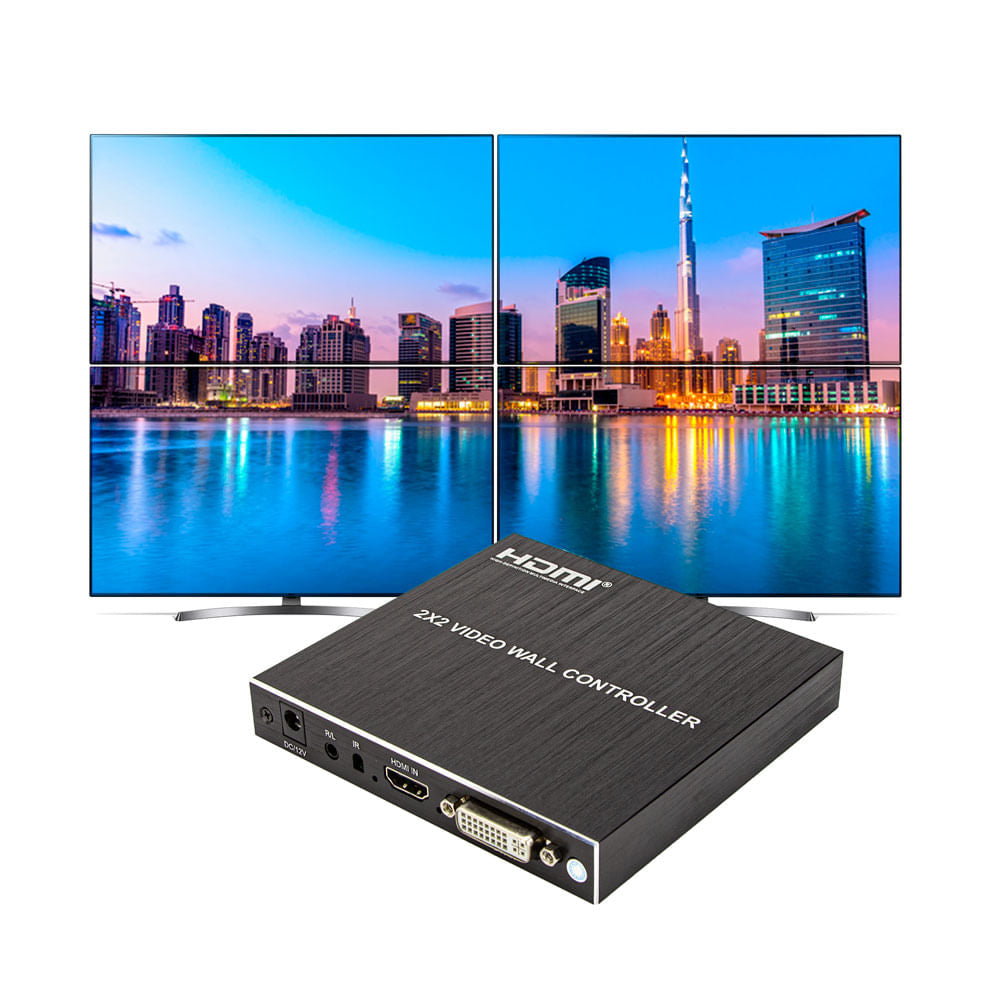 Vídeo Wall 2x2, 4K, 4 Telas, HDMI