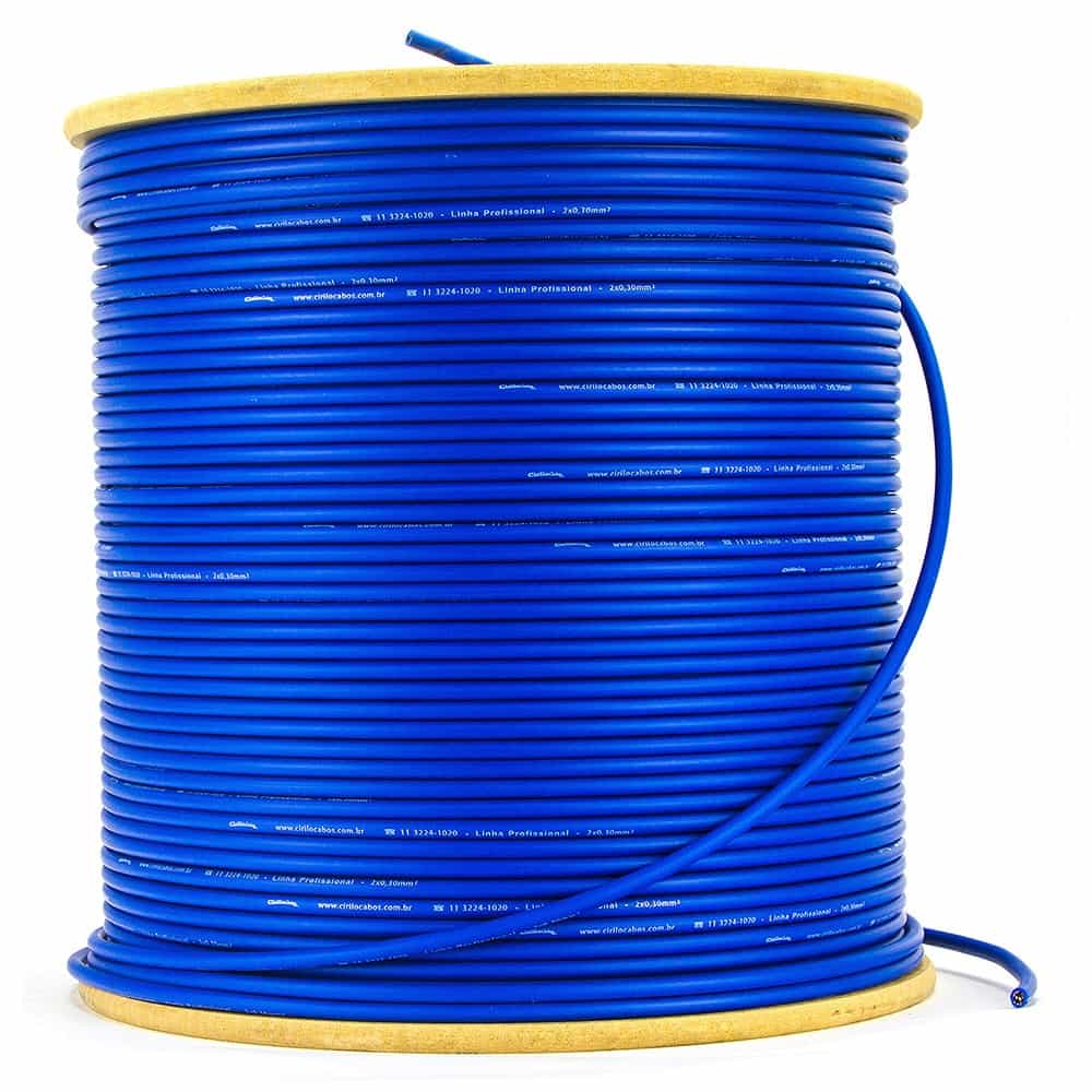 Cabo de Microfone Linha Profissional 2x0,30mm²