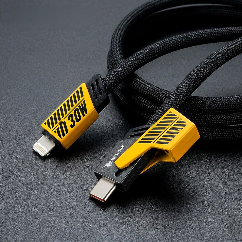 Cabo Turbo 4 em 1 - USB, USB-C e Lightning iPhone para Dados e Carregamento 65W - 1 Metro