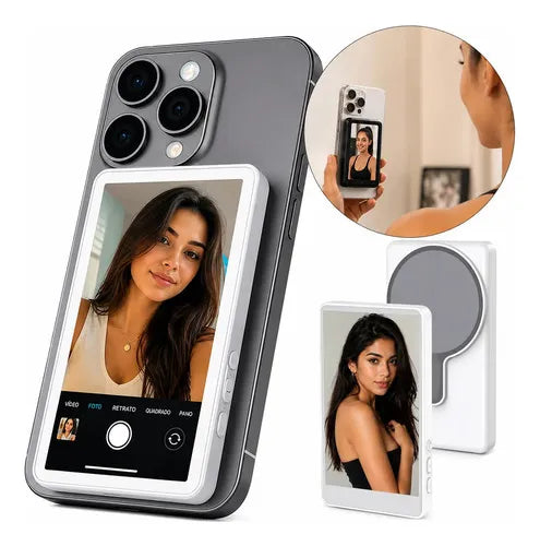 Tela Selfie Magnética para Celular 3.97" Wi-Fi - Monitor Externo com Bateria