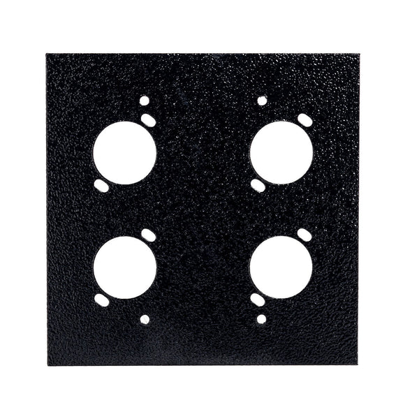 Espelho Metal 4 Furos 4x4 com Conector Xlr Fêmea Profissional Preto