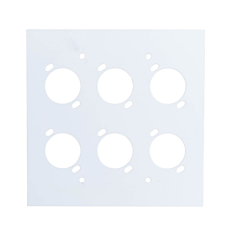 Kit 5 Espelho Metal para Conectores XLR Canon 4x4 - 6 Furos Branco