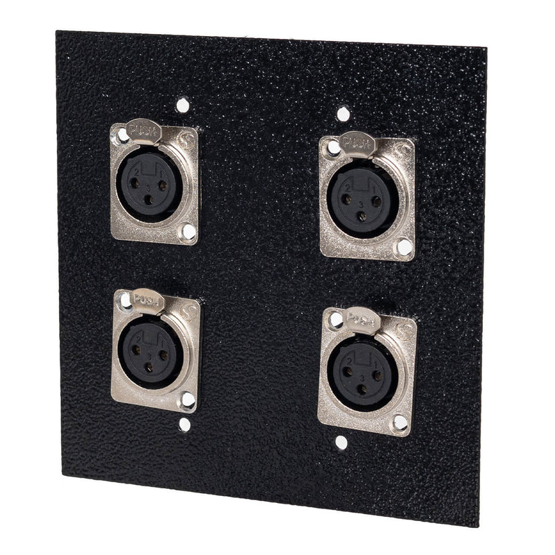 Espelho Metal 4 Furos 4x4 com Conector Xlr Fêmea Santo Ângelo