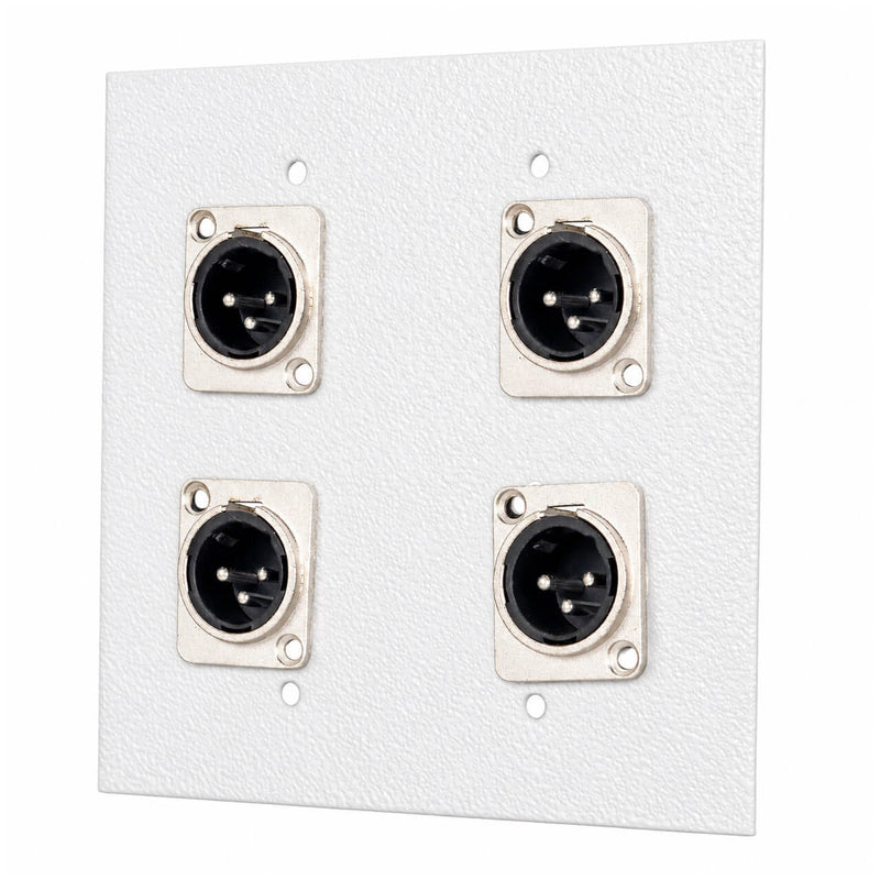 Espelho Metal 4 Furos 4x4 com Conector Xlr Macho Branco