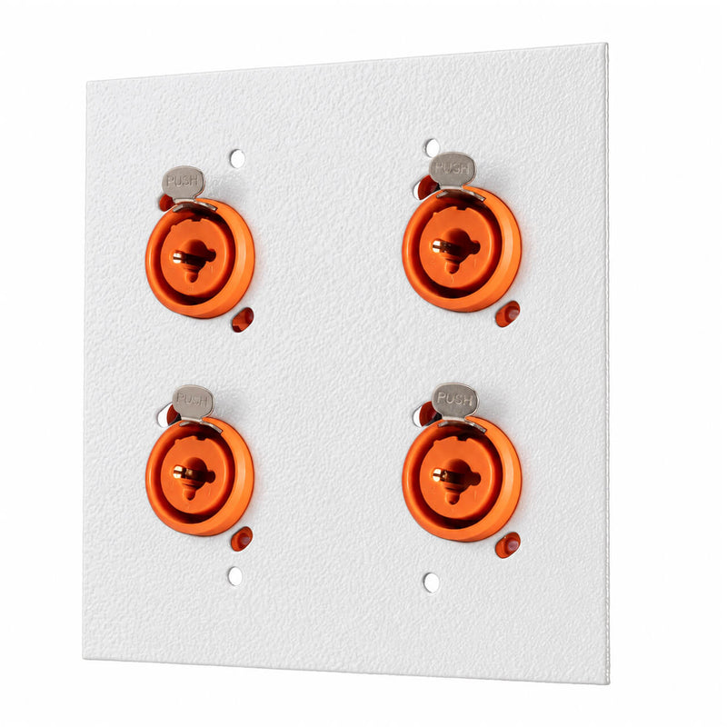 Espelho Metal 4 Furos 4x4 com Conector Combo Profissional Branco