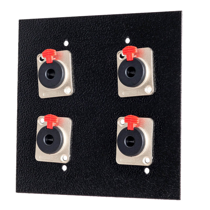 Espelho Metal 4 Furos 4x4 com Conector P10 Fêmea Preto
