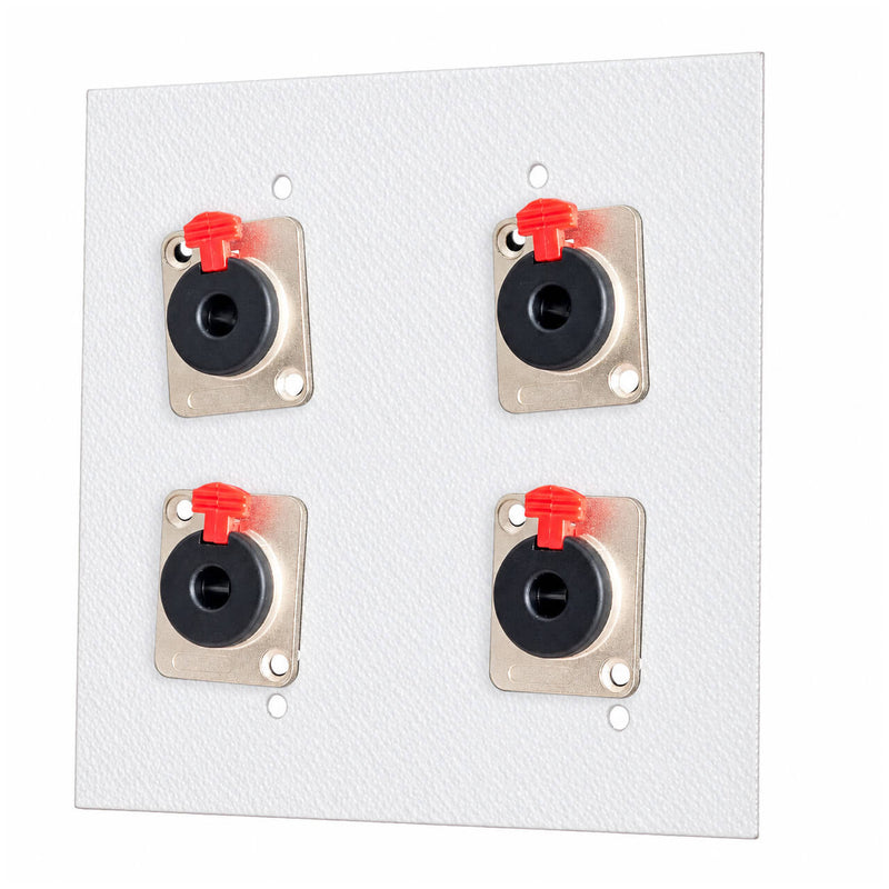 Espelho Metal 4 Furos 4x4 com Conector P10 Fêmea Branco
