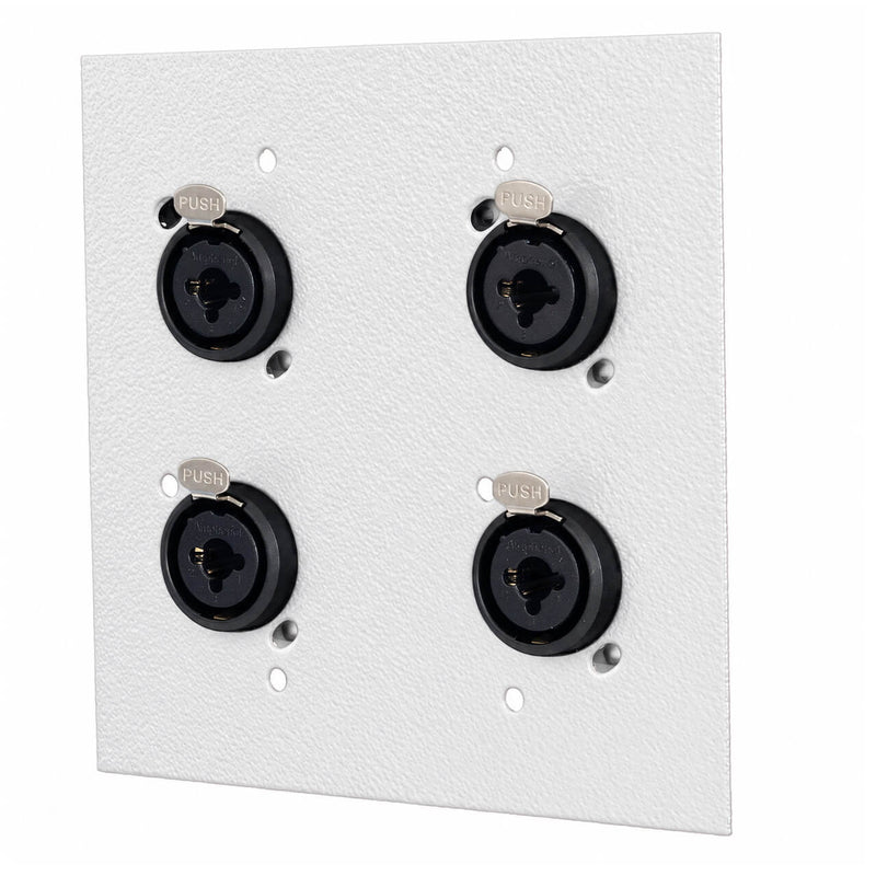 Espelho Metal 4 Furos 4x4 com Conector Combo Amphenol Branco