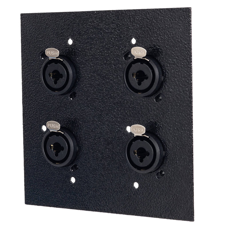 Espelho Metal 4 Furos 4x4 com Conector Combo Preto