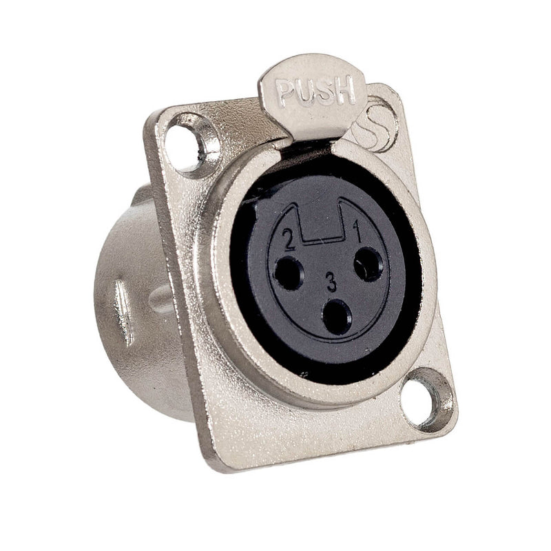 Espelho Metal 6 Furos 4x4 com Conector Xlr Fêmea Santo Ângelo Preto