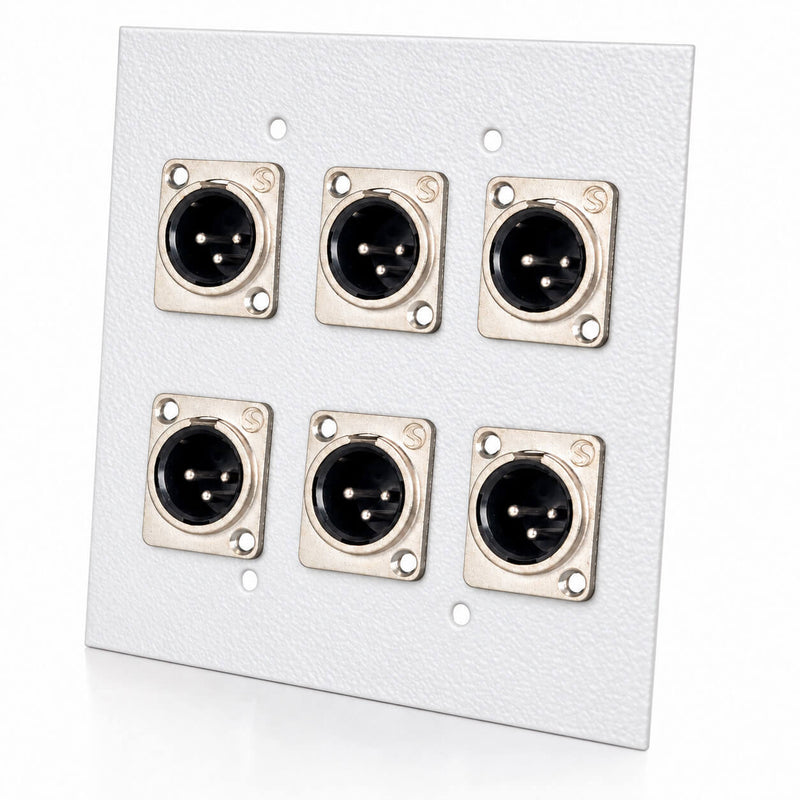 Espelho Metal 6 Furos 4x4 com Conector Xlr Macho Santo Ângelo Branco