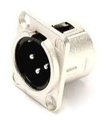 Espelho Metal 6 Furos 4x4 com Conector Xlr Macho Santo Ângelo Branco