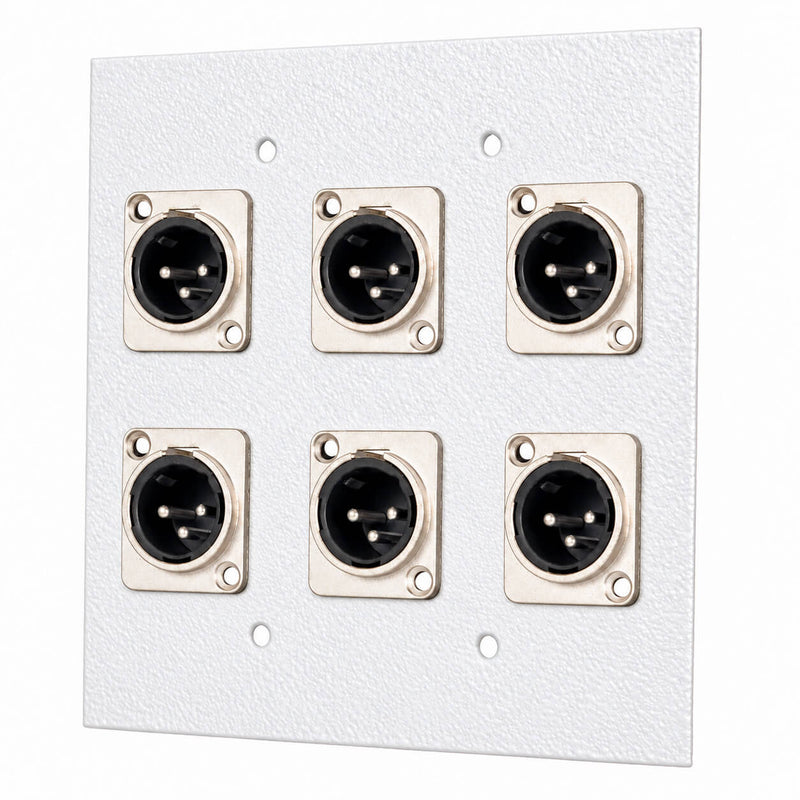Espelho Metal 6 Furos 4x4 com Conector Xlr Macho Branco
