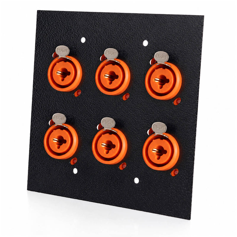 Espelho Metal 6 Furos 4x4 com Conector Combo Profissional Preto