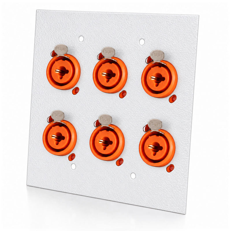 Espelho Metal 6 Furos 4x4 com Conector Combo Profissional Branco