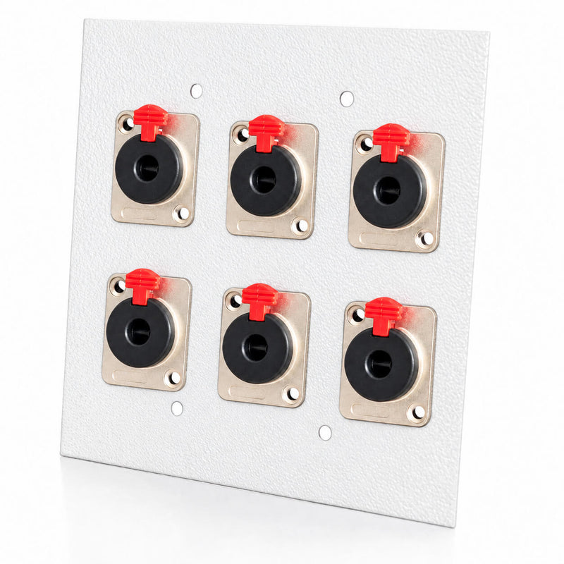 Espelho Metal 6 Furos 4x4 com Conector P10 Fêmea Branco