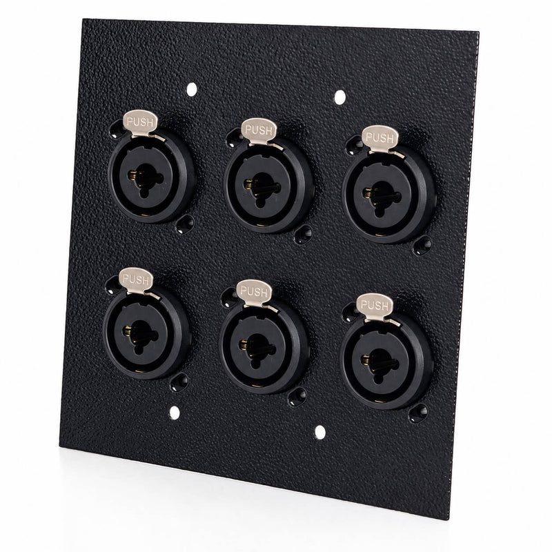 Espelho Metal 6 Furos 4x4 com Conector Combo Preto