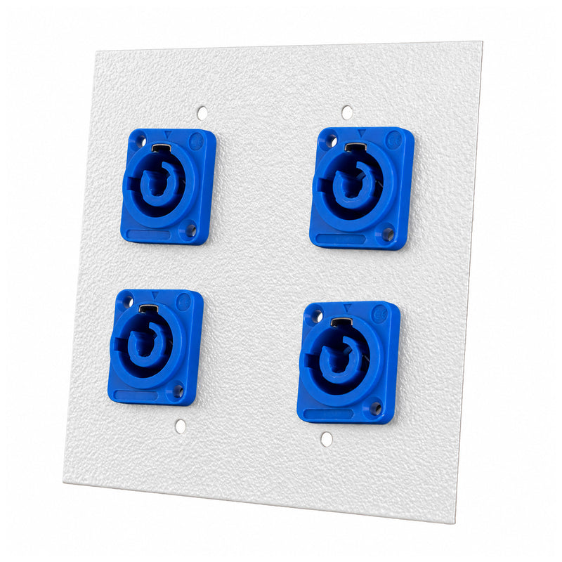 Espelho Metal 4 Furos 4x4 com Conector PowerCon Fêmea Branco