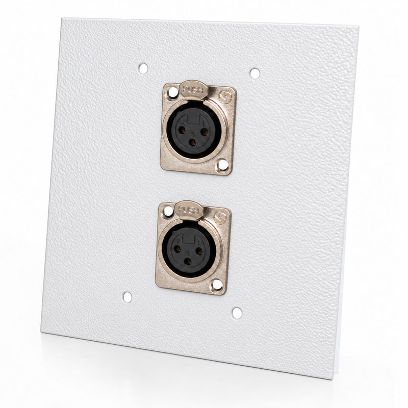Espelho Metal 2 Furos 4x4 com Conector Xlr Fêmea Santo Ângelo Branco