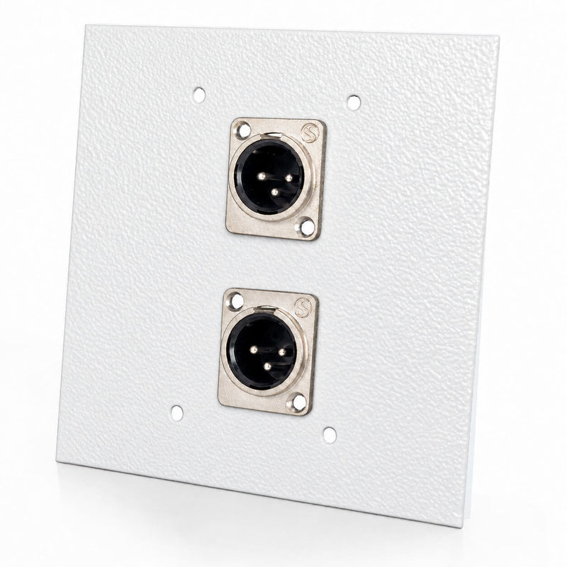 Espelho Metal 2 Furos 4x4 com Conector Xlr Macho Santo Ângelo Branco