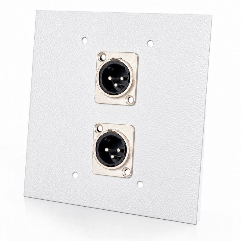 Espelho Metal 2 Furos 4x4 com Conector Xlr Macho Branco