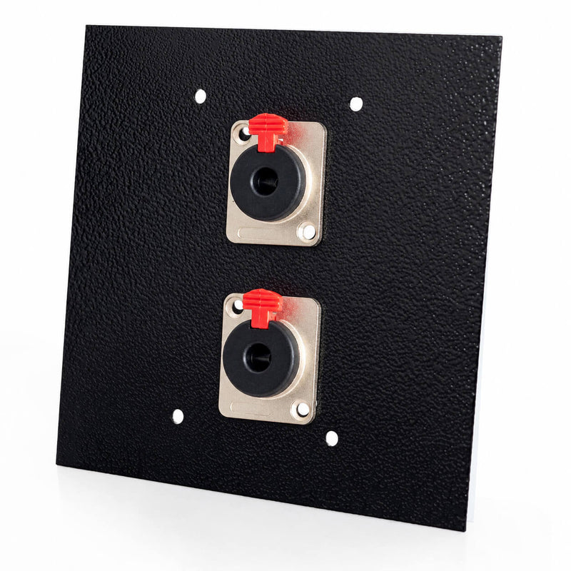 Espelho Metal 2 Furos 4x4 com Conector P10 Fêmea Preto