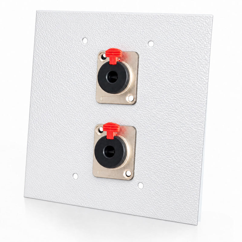 Espelho Metal 2 Furos 4x4 com Conector P10 Fêmea Branco