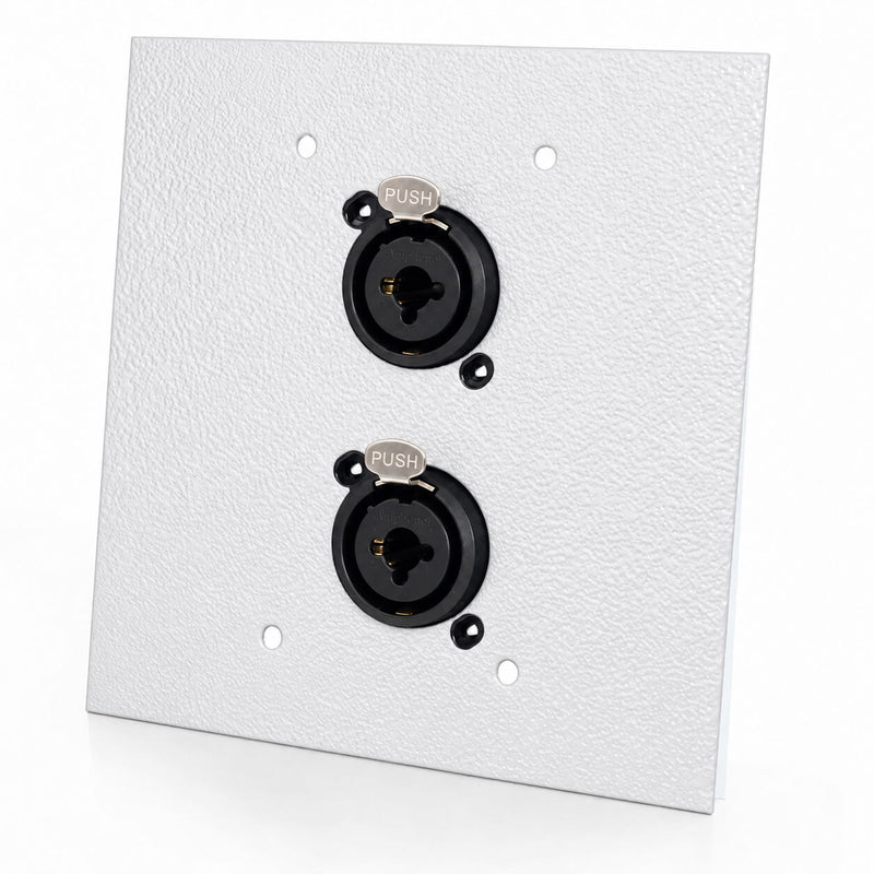 Espelho Metal 2 Furos 4x4 com Conector Combo Amphenol Branco