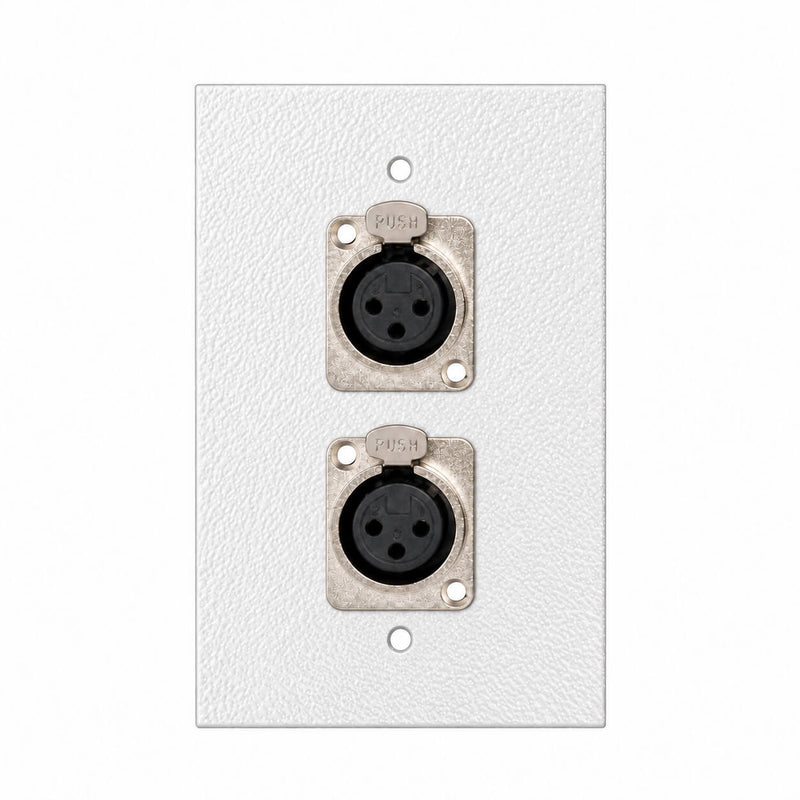 Espelho Metal 2 Furos 4x2 com Conector Xlr Fêmea Painel Branco