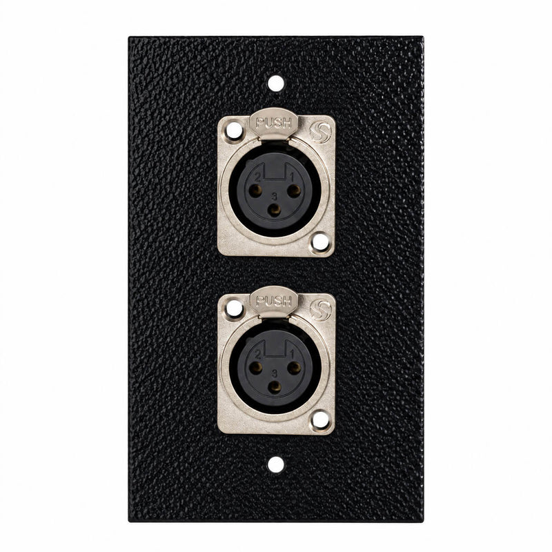 Espelho Metal 2 Furos 4x2 com Conector Xlr Fêmea Santo Ângelo Preto