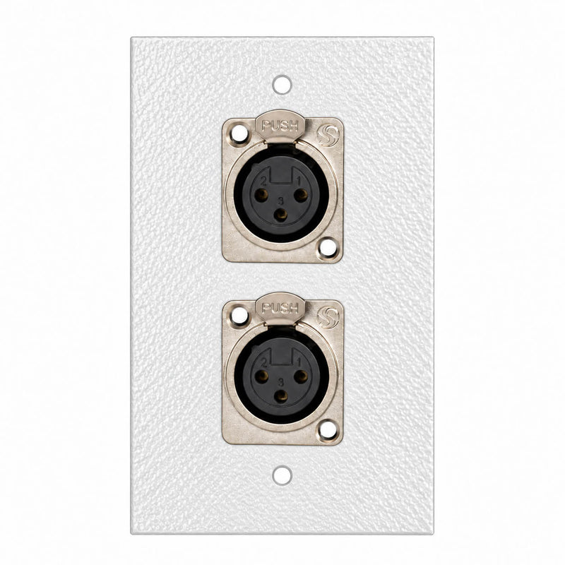 Espelho Metal 2 Furos 4x2 com Conector Xlr Fêmea Santo Ângelo Branco
