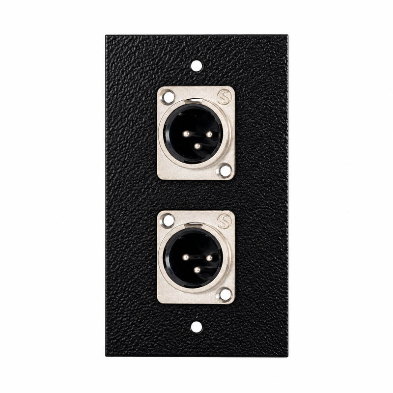 Espelho Metal 2 Furos 4x2 com Conector Xlr Macho Santo Ângelo Preto