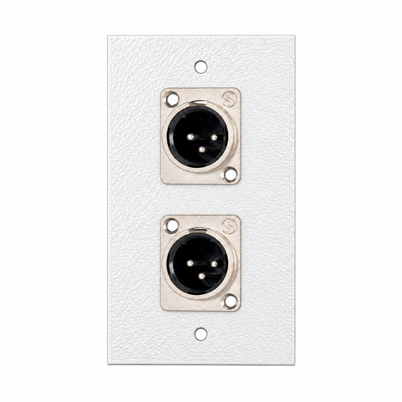Espelho Metal 2 Furos 4x2 com Conector Xlr Macho Santo Ângelo Branco