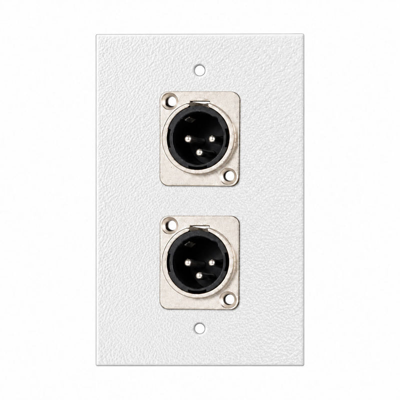 Espelho Metal 2 Furos 4x2 com Conector Xlr Macho Branco