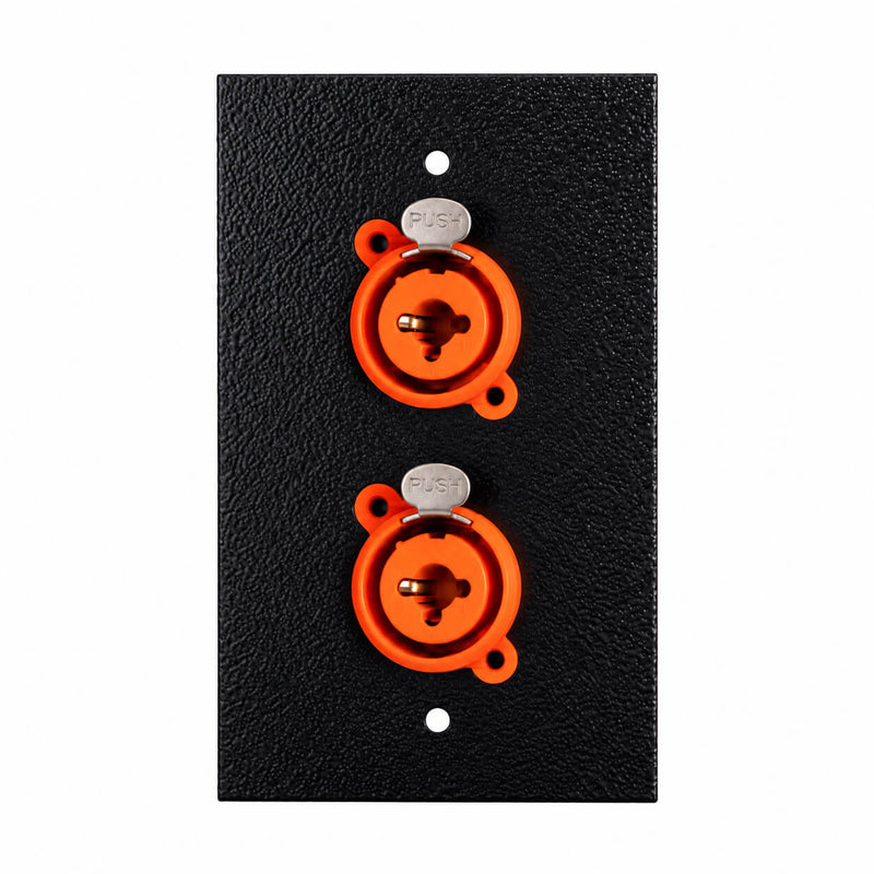 Espelho Metal 2 Furos 4x2 com Conector Combo Profissional Preto