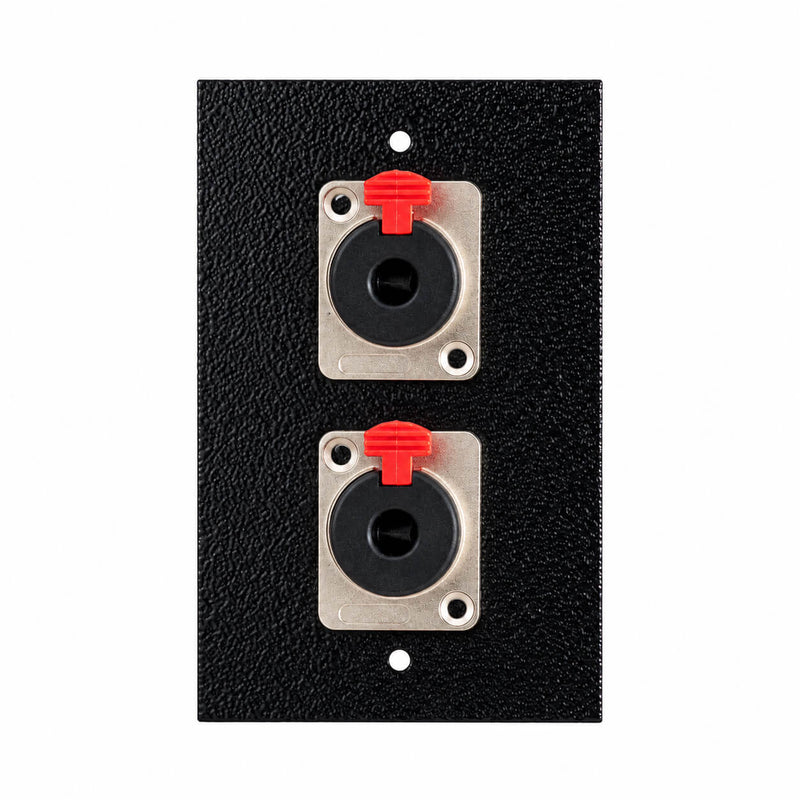 Espelho Metal 2 Furos 4x2 com Conector P10 Fêmea Preto