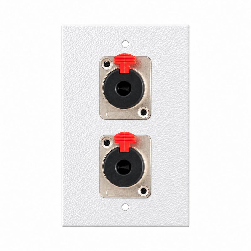Espelho Metal 2 Furos 4x2 com Conector P10 Fêmea Branco