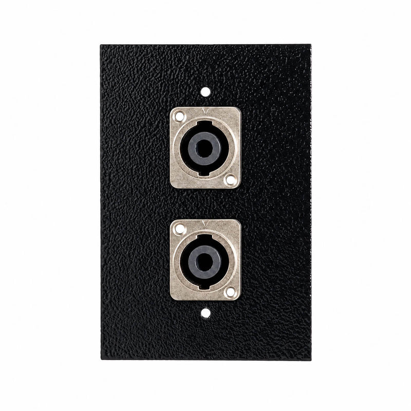 Espelho Metal 2 Furos 4x2 com Conector Speakon Fêmea Preto