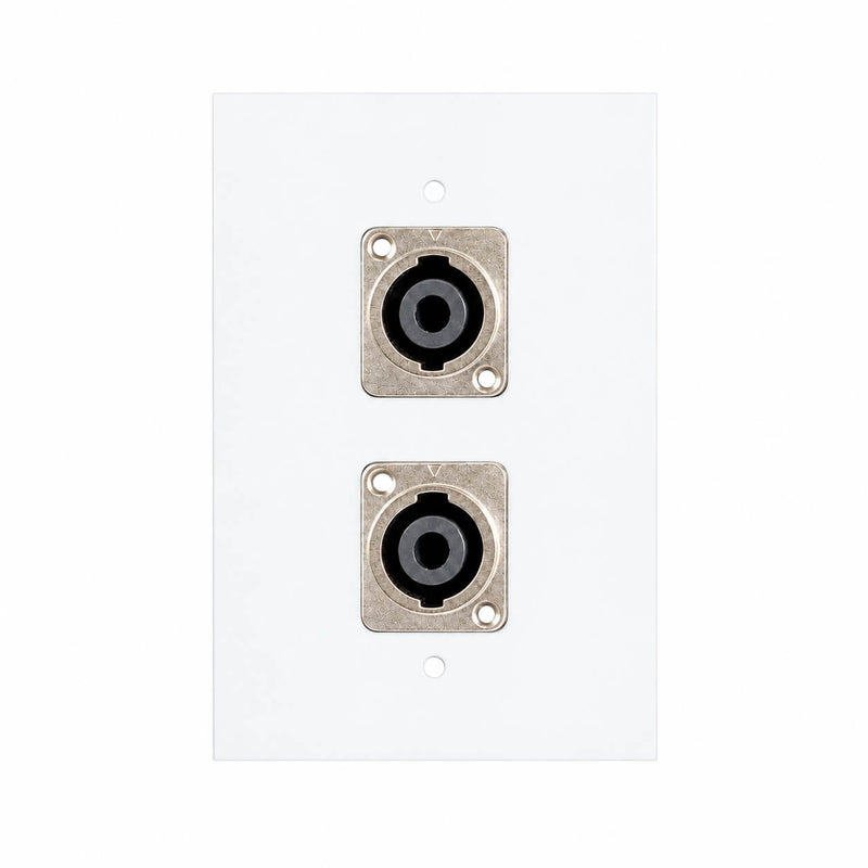 Espelho Metal 2 Furos 4x2 com Conector Speakon Fêmea Branco