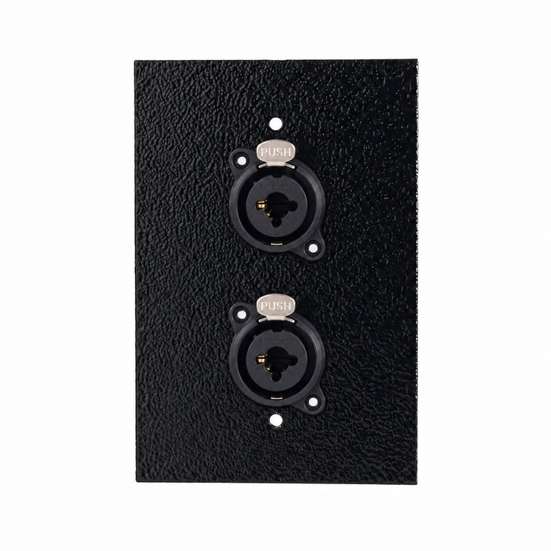 Espelho Metal 2 Furos 4x2 com Conector Combo Amphenol Preto