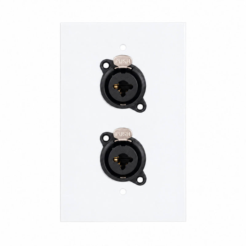 Espelho Metal 2 Furos 4x2 com Conector Combo Amphenol Branco