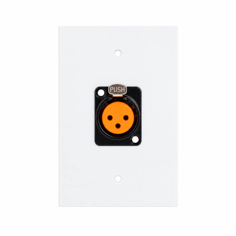 Espelho Metal 1 Furo 4x2 com Conector Xlr Fêmea Profissional Branco