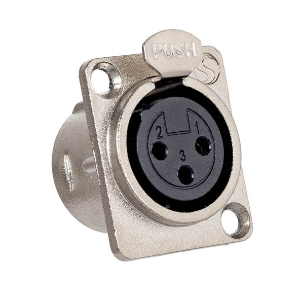 Espelho Metal 1 Furo 4x2 com Conector Xlr Fêmea Santo Ângelo Preto