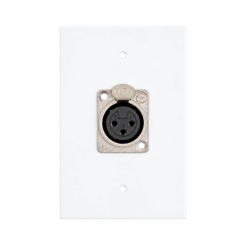 Espelho Metal 1 Furo 4x2 com Conector Xlr Fêmea Santo Ângelo Branco