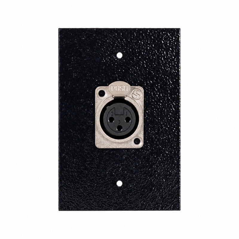 Espelho Metal 1 Furo 4x2 com Conector Xlr Fêmea Santo Ângelo Preto