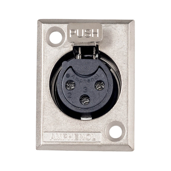 Espelho Metal 1 Furo 4x2 com Conector Xlr Fêmea Amphenol Branco