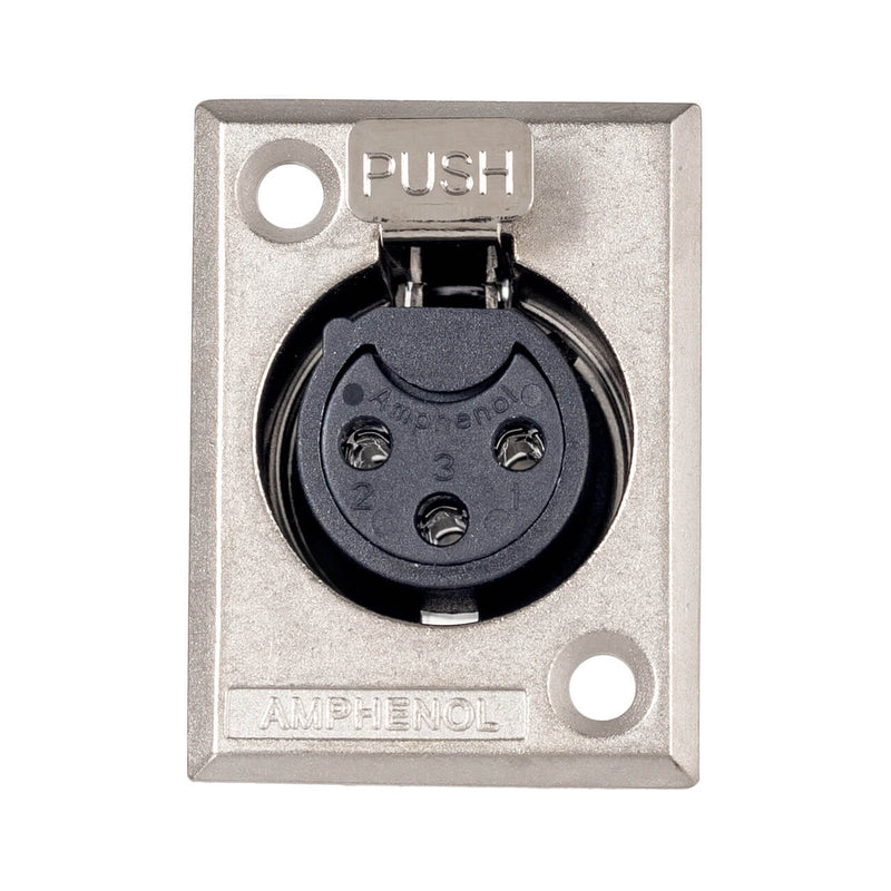 Espelho Metal 1 Furo 4x2 com Conector Xlr Fêmea Amphenol Branco