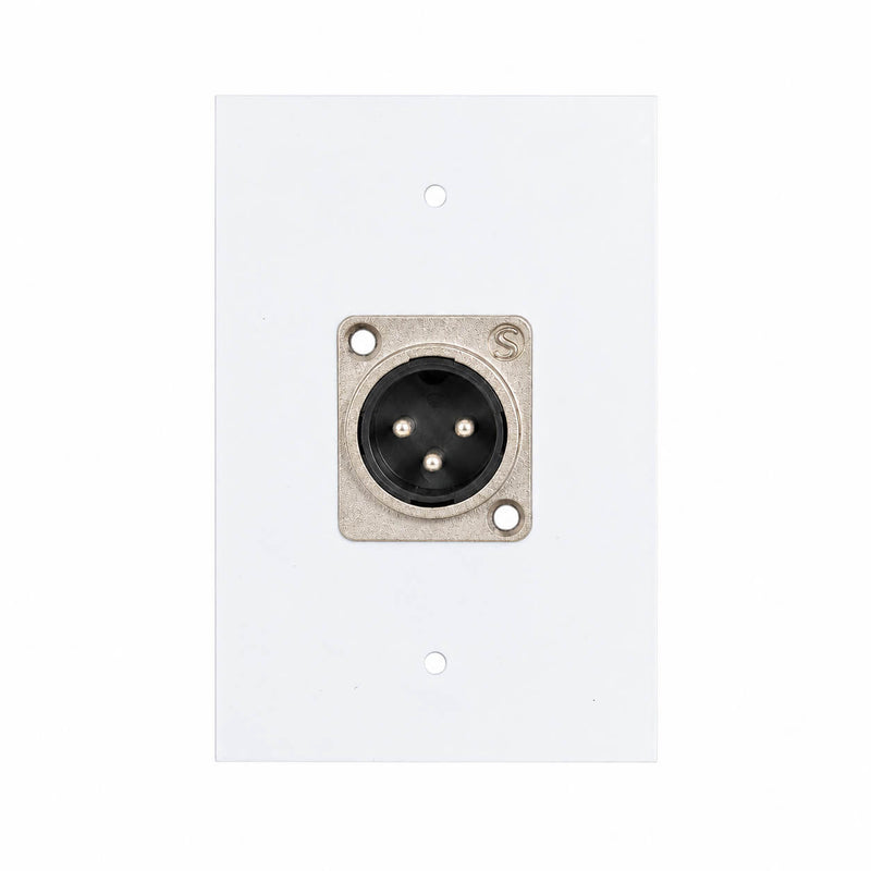 Espelho Metal 1 Furo 4x2 com Conector Xlr Macho Santo Ângelo Branco