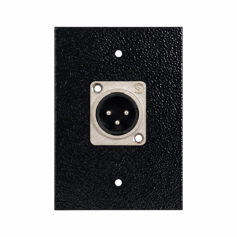 Espelho Metal 1 Furo 4x2 com Conector Xlr Macho Santo Ângelo Preto